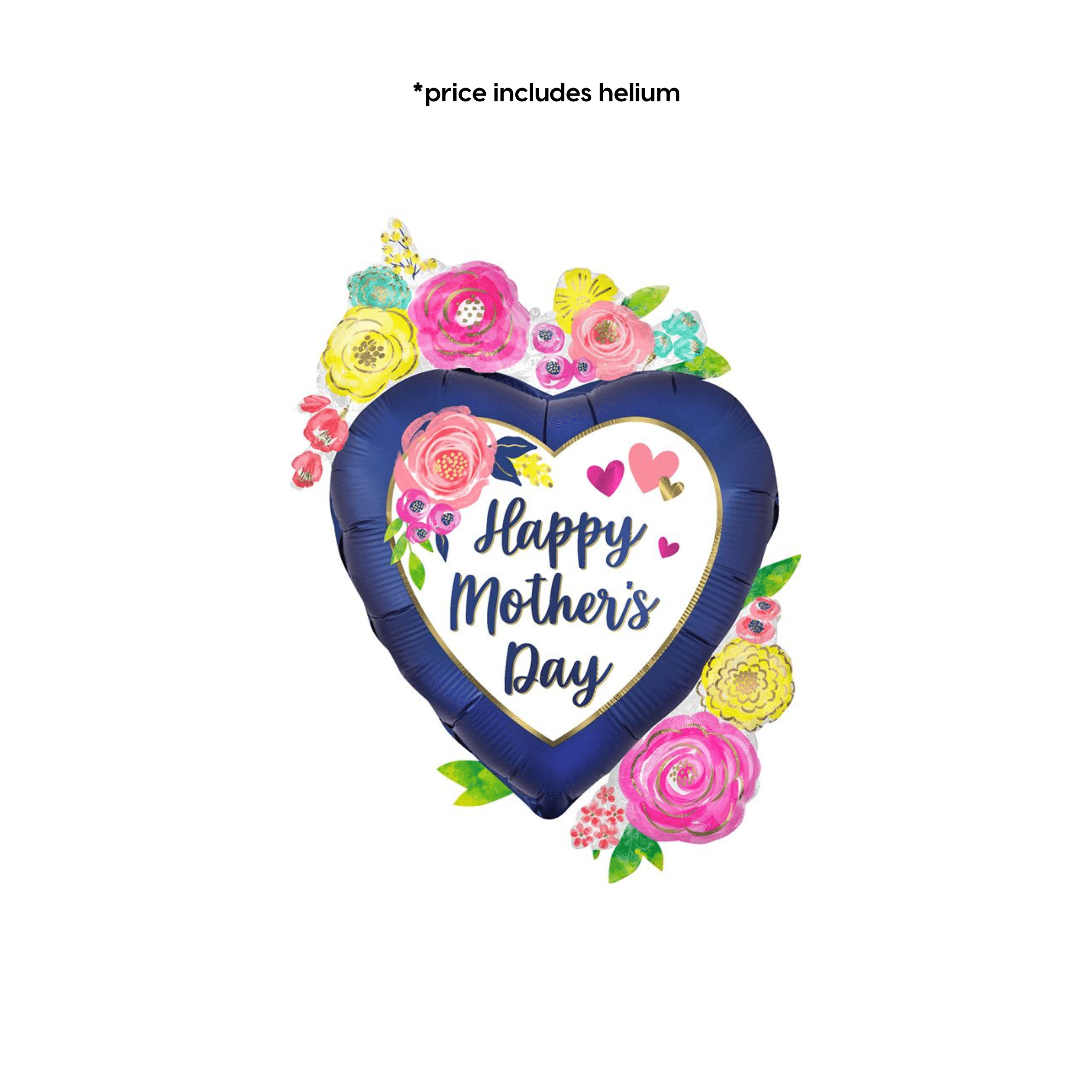 Happy Mothers Day - Jumbo Floral Heart Balloon | The Party Hut