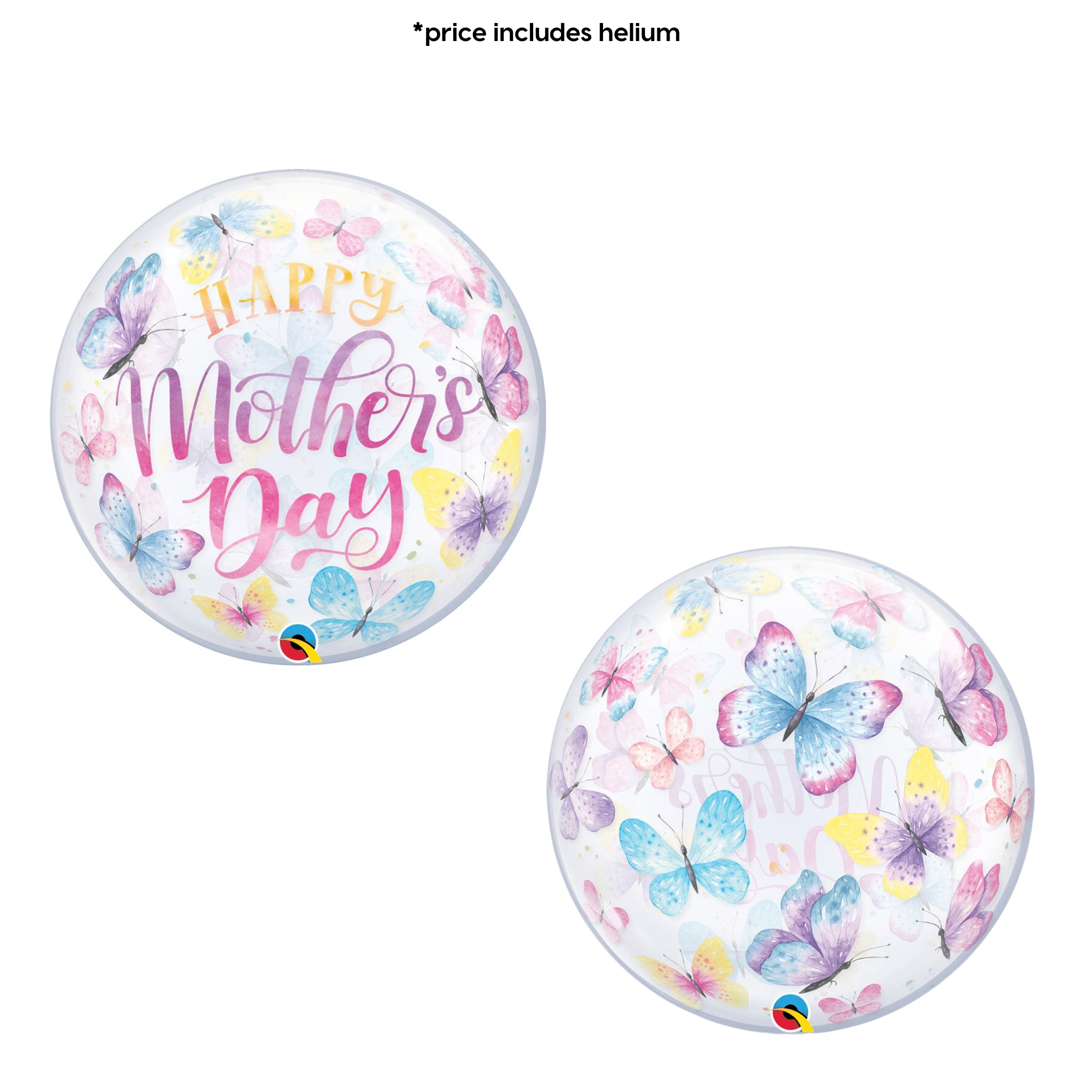 Happy Mothers Day - Jumbo Pastel Butterflies Balloon | The Party Hut