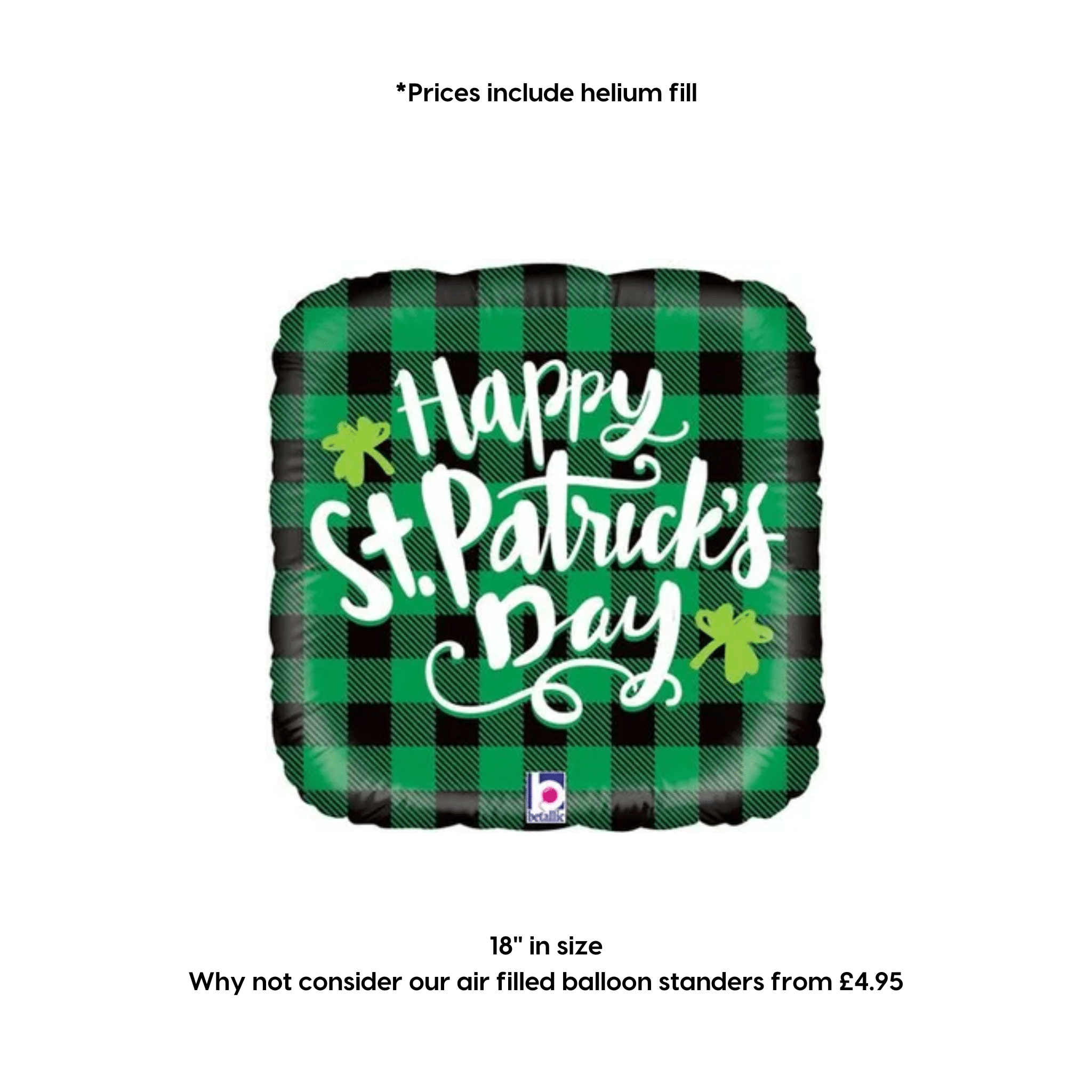 Happy St Patrick's Day - Plaid Balloon | The Party Hut