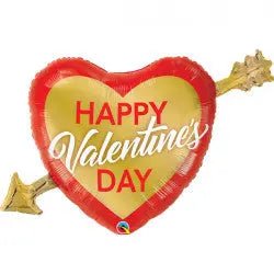 Happy Valentines Day Golden Arrow Balloon | The Party Hut
