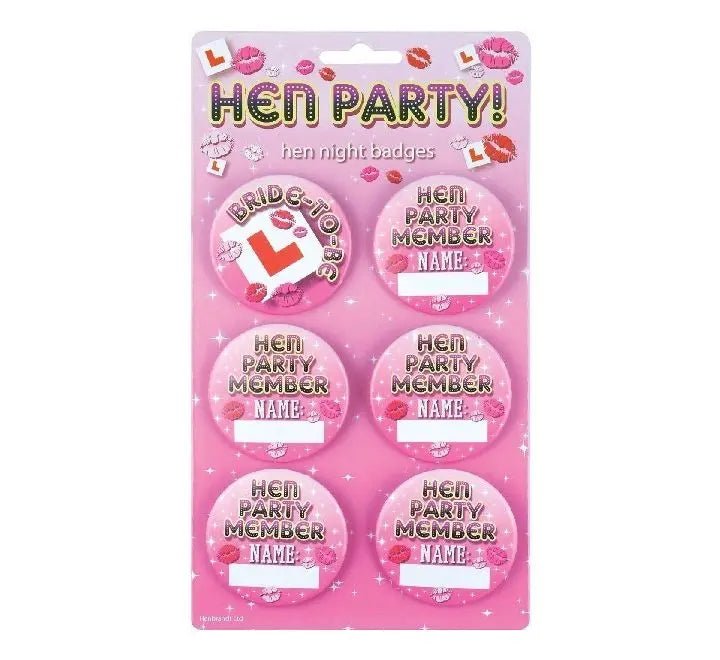 Hen Party Badges - Pack of 6 | The Party Hut