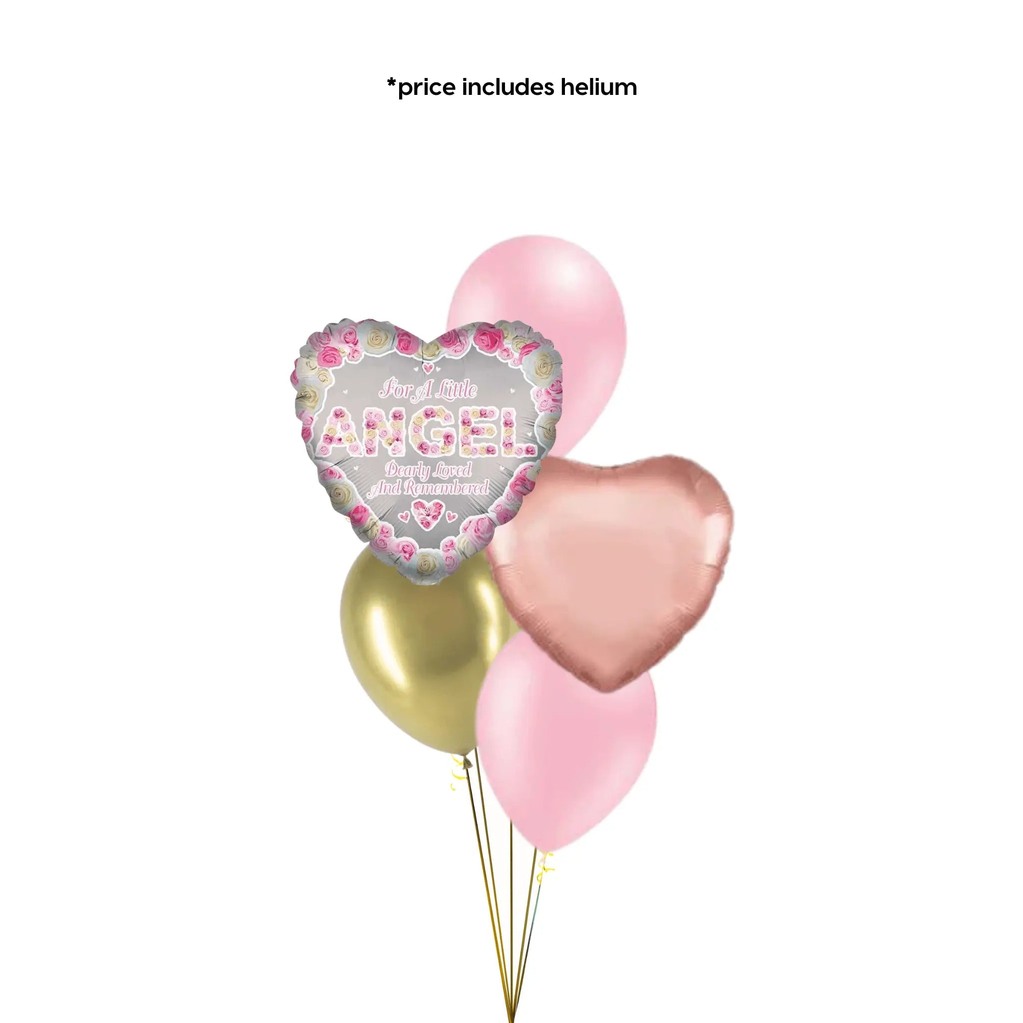In Loving Memory Pink Angel Balloon Bouquet | The Party Hut