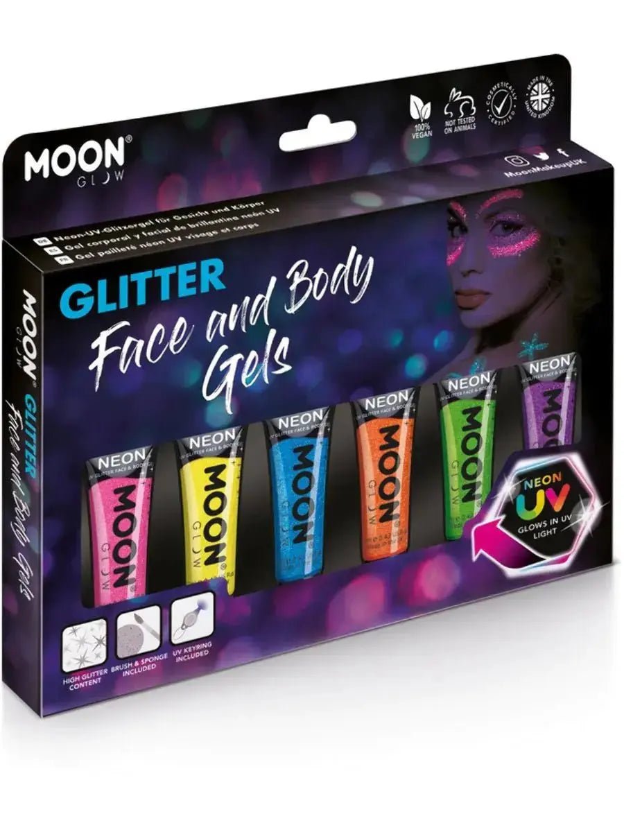 Intense Neon Face & Body Gels, Pack of 6 | The Party Hut