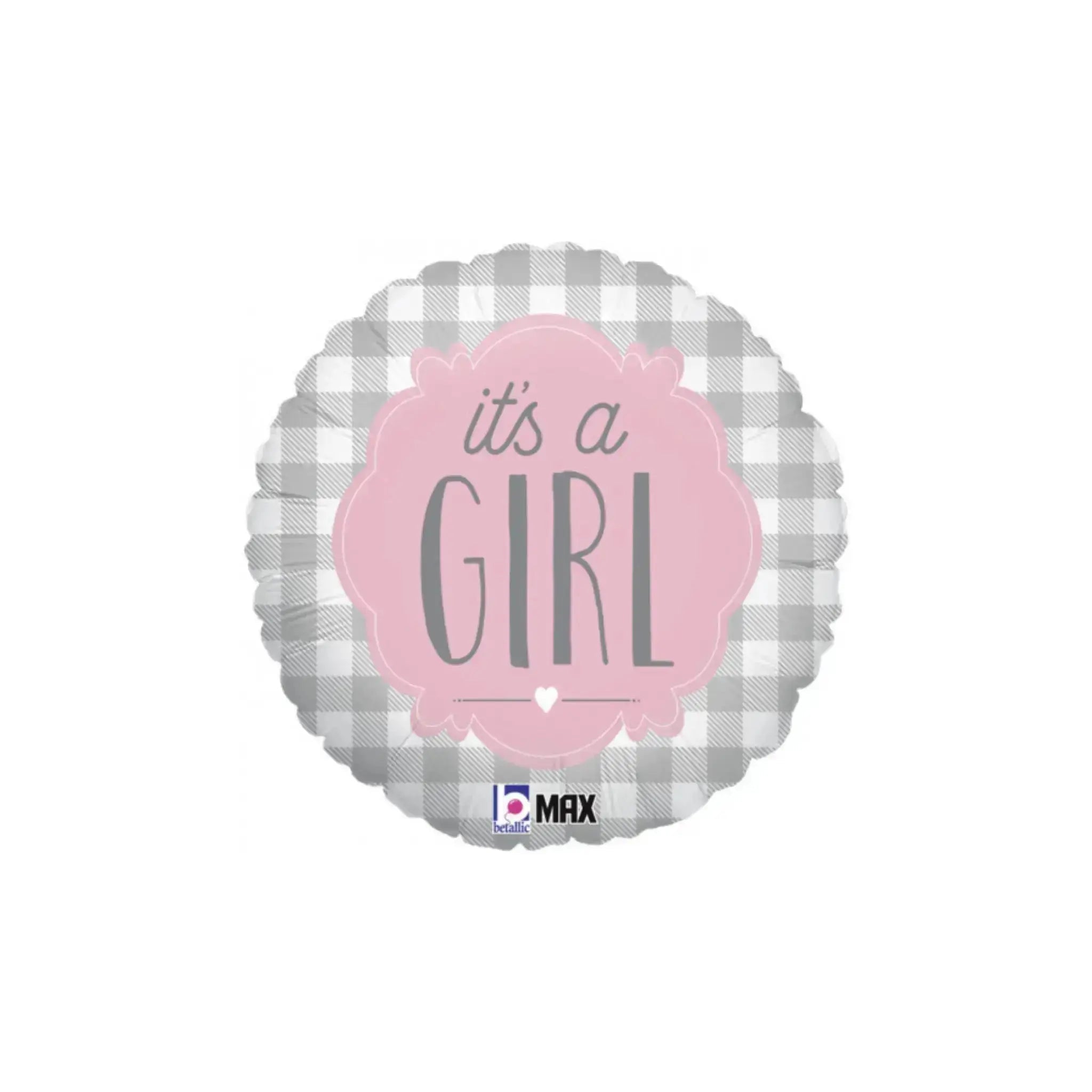 It's a Girl Plaid Balloon | The Party Hut