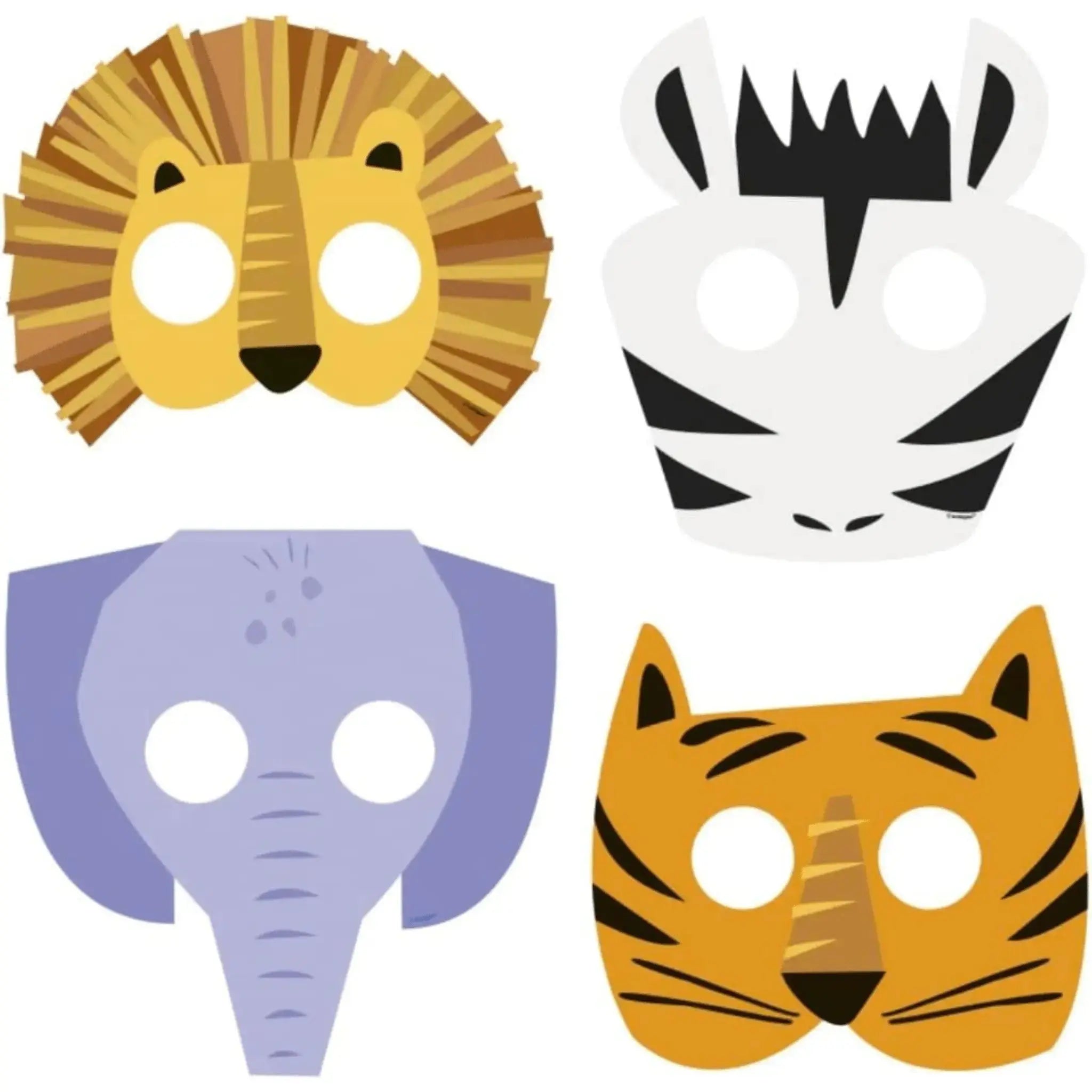 Jungle Animal Face Masks | The Party Hut