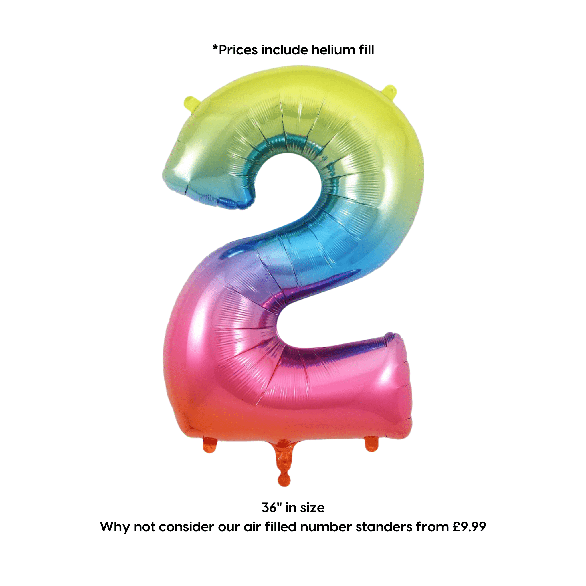 Large Rainbow Foil Number Balloons | The Party Hut