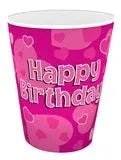 Paper Cups - Happy Birthday Pink (8pk) | The Party Hut