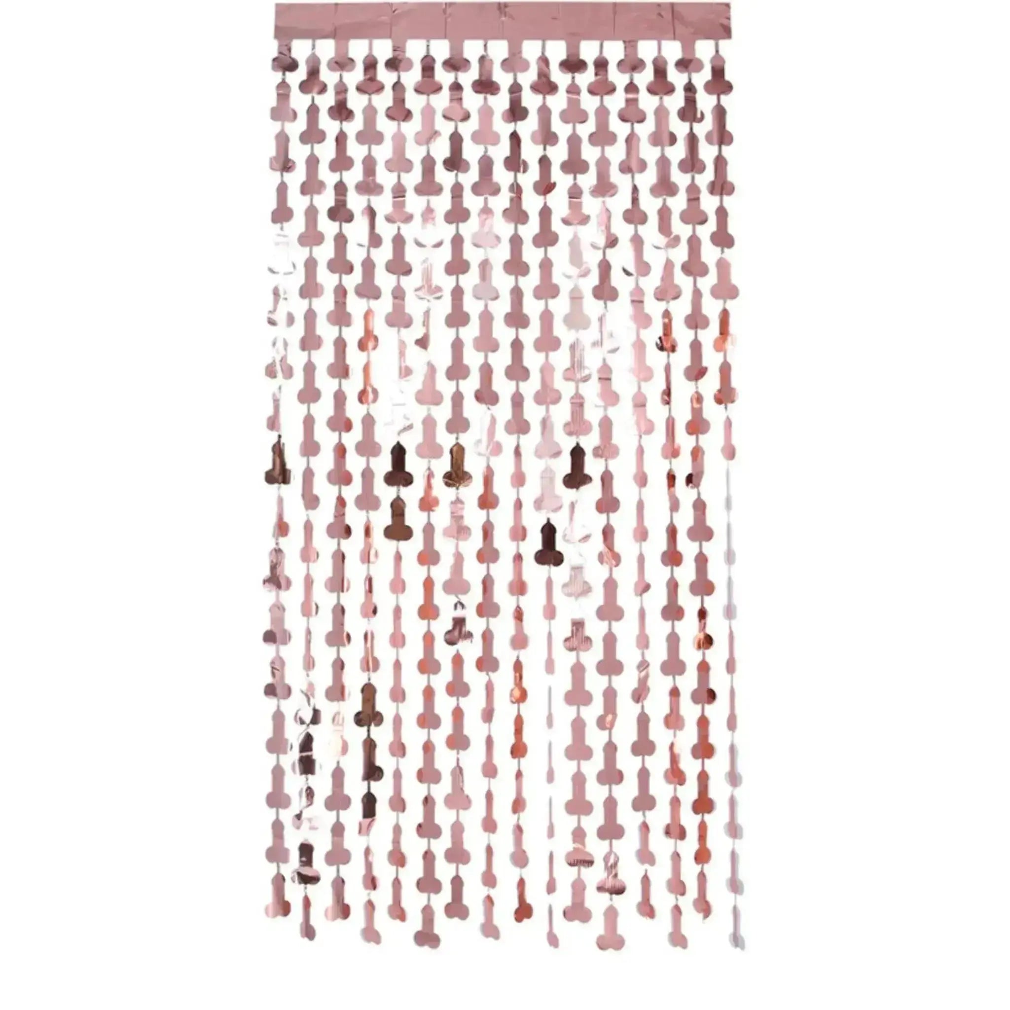 Penis Foil Shaped Shimmer Curtain, Rose Gold | The Party Hut