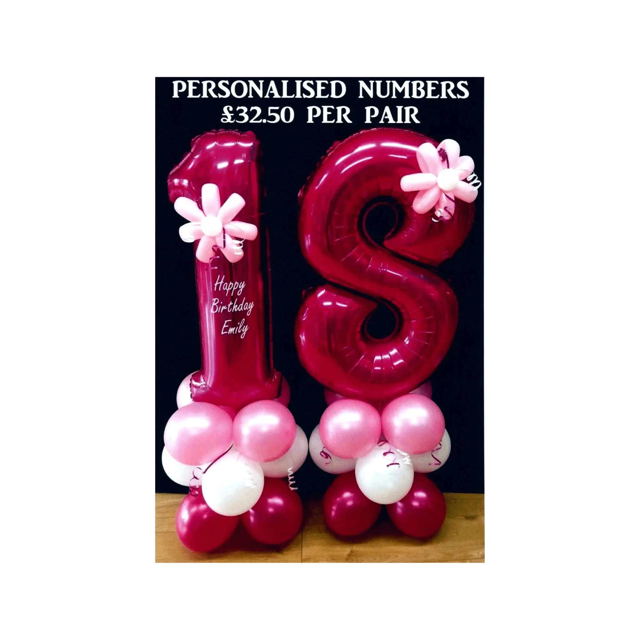 Personalised Number Standers (A Pair) | The Party Hut