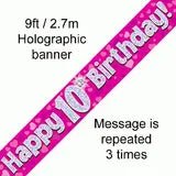 Pink Holographic Birthday Banners | The Party Hut