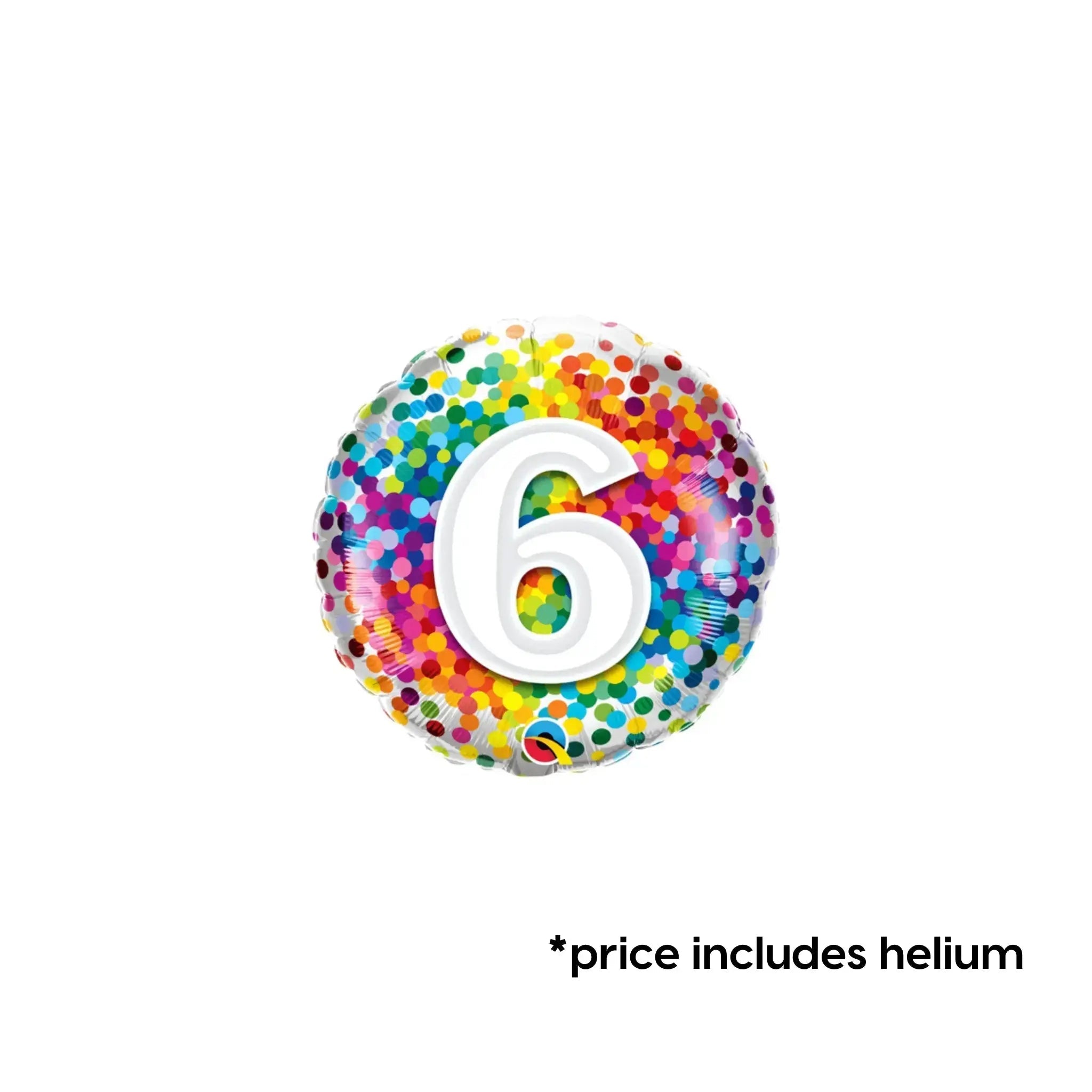 Rainbow Confetti - Age 6 Balloon | The Party Hut