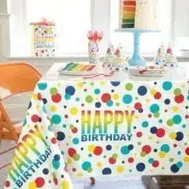 Rainbow Spots Birthday 9oz Paper Cups, 8ct | The Party Hut