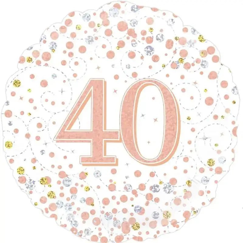 Rose Gold Sparkle - Age 40 Balloon | The Party Hut