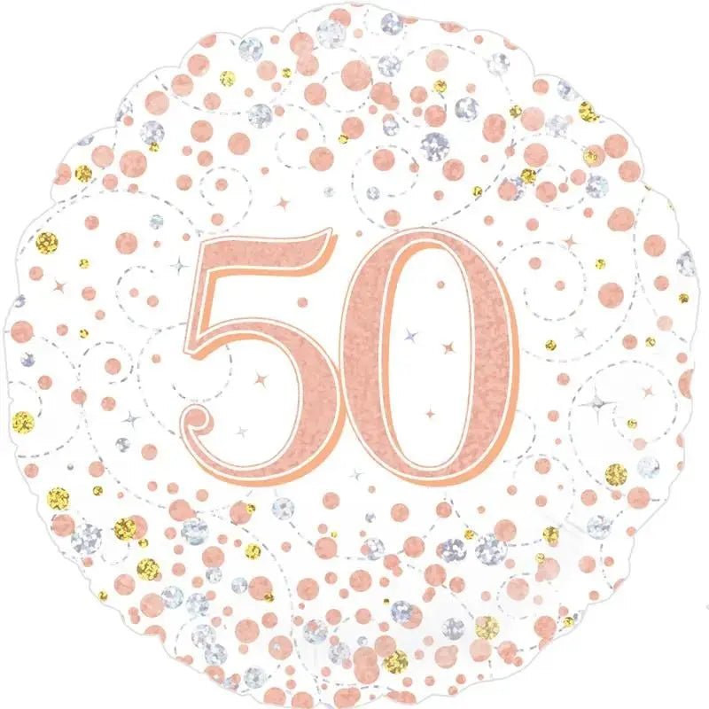 Rose Gold Sparkle - Age 50 Balloon | The Party Hut