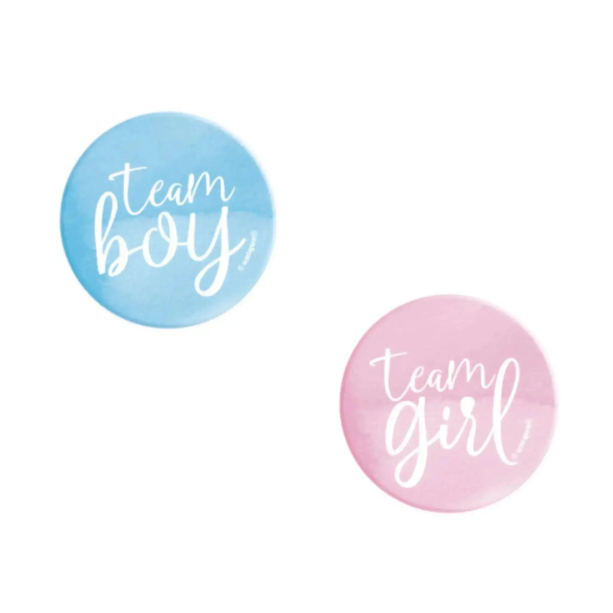 Team Boy or Girl Gender Reveal Buttons, 10ct | The Party Hut